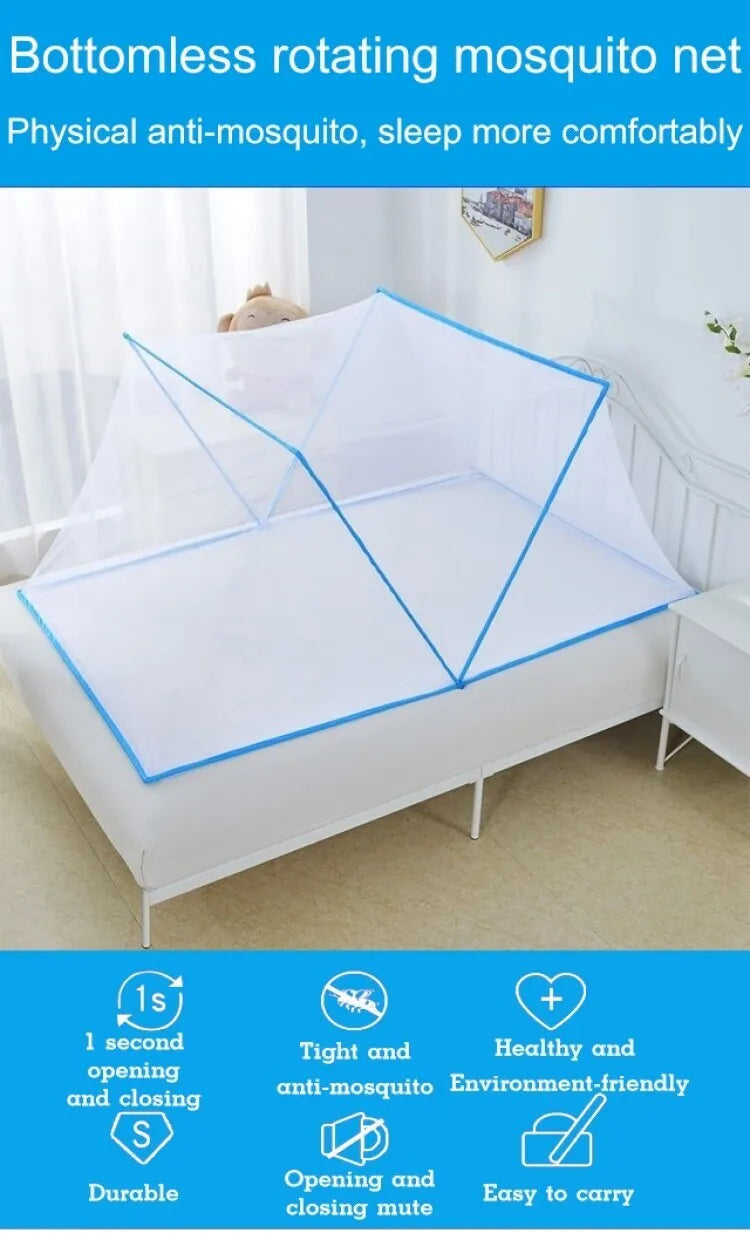 Moustiquaire de lit bleu anti-moustiques pour chambre
