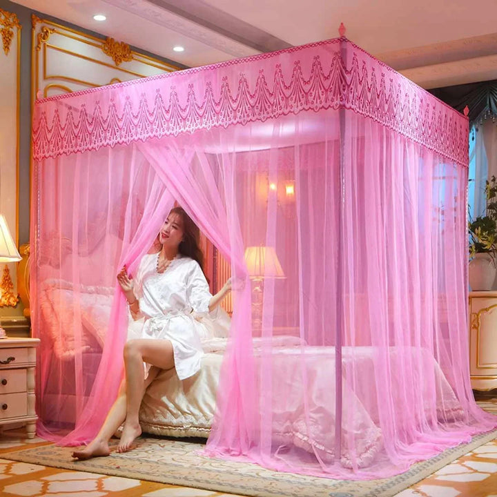 Moustiquaire de lit orange anti-moustiques pour chambre