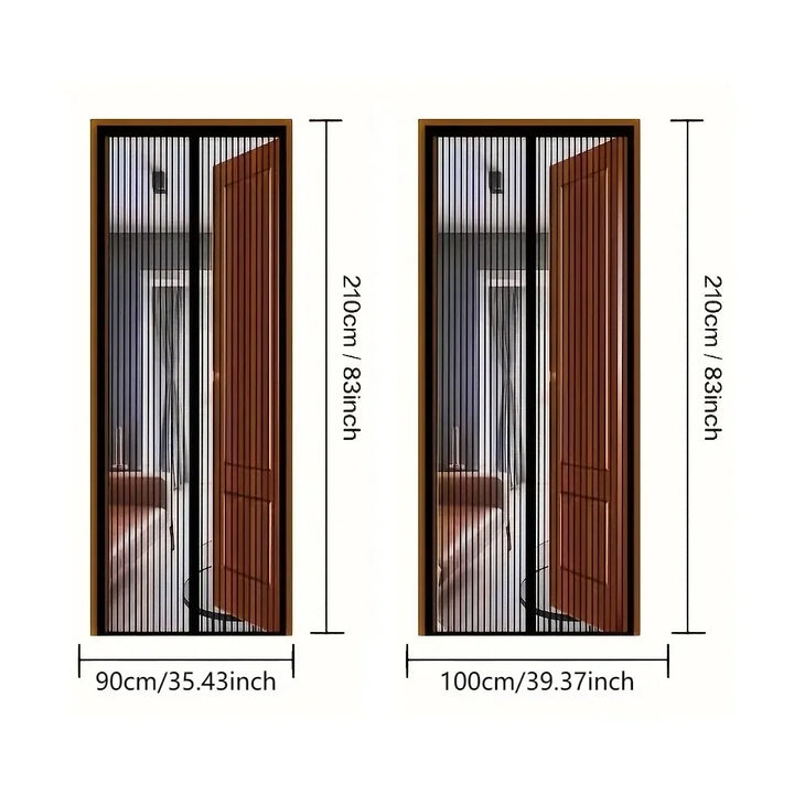 Moustiquaire de porte noir magnétique anti-insectes