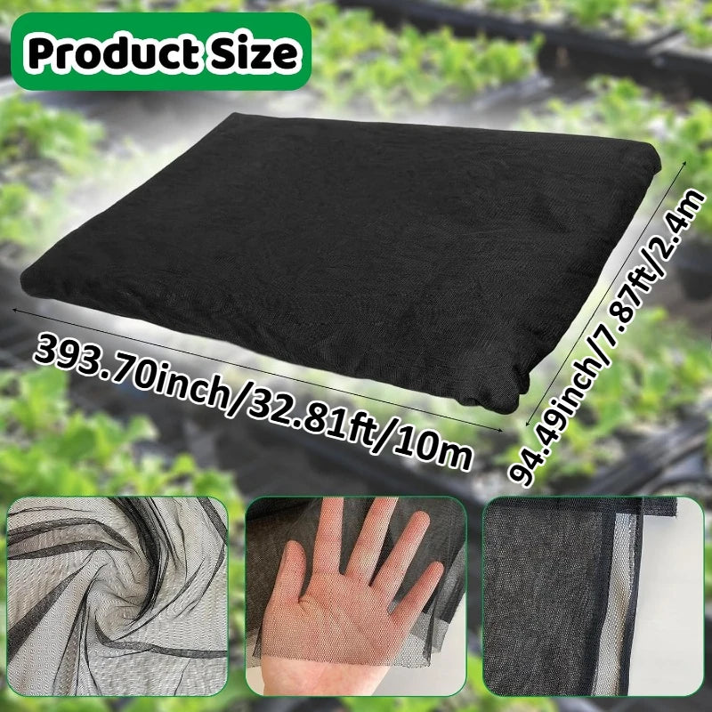 Filet anti-insectes de jardin noir à maille fine