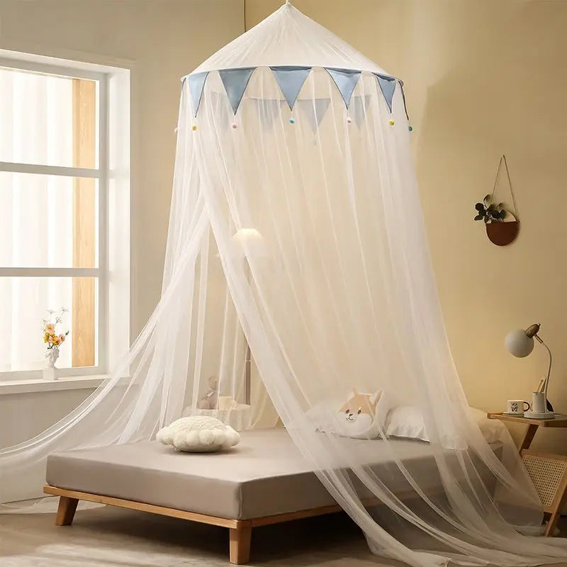 Moustiquaire de lit bleu anti-moustiques pour chambre