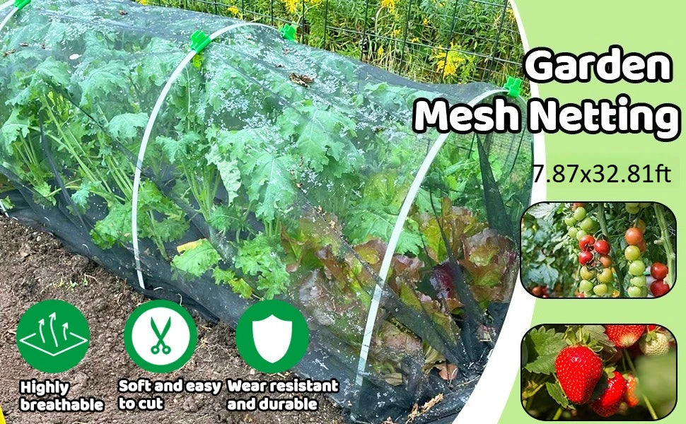 Filet anti-insectes de jardin noir à maille fine