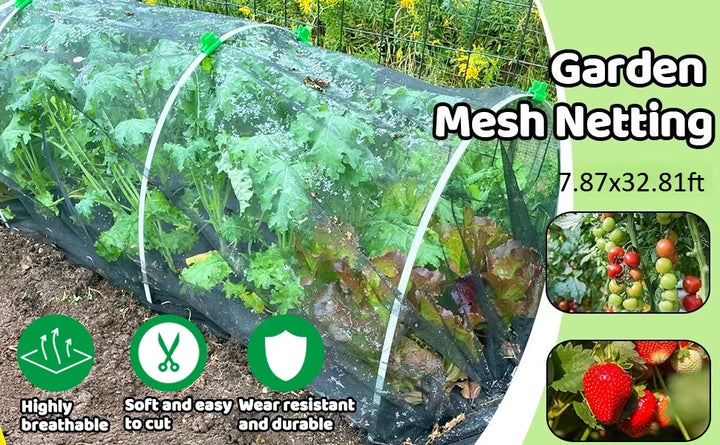 Filet anti-insectes de jardin noir à maille fine