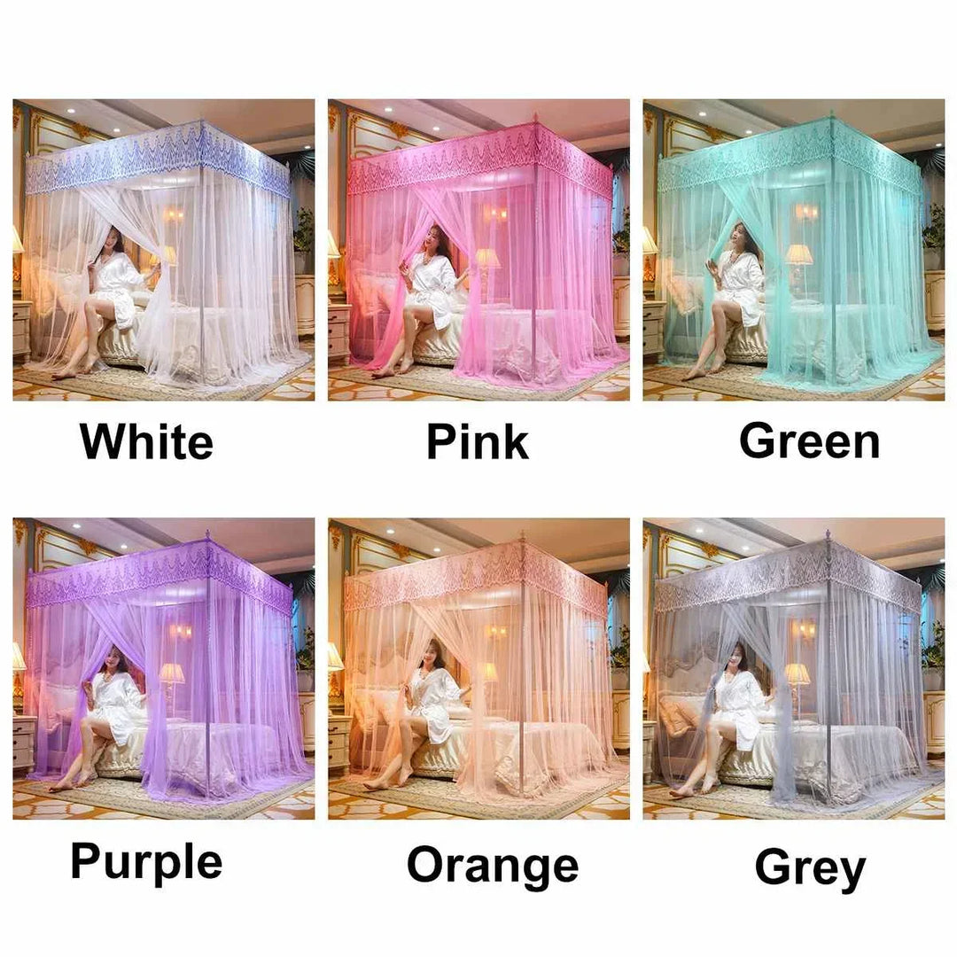 Moustiquaire de lit orange anti-moustiques pour chambre