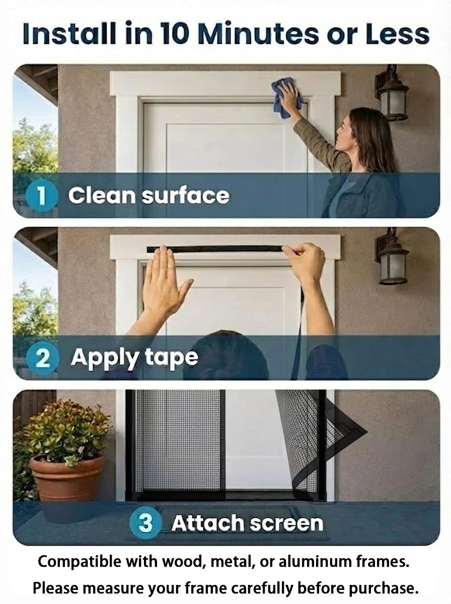 Moustiquaire de porte magnétique anti-insectes
