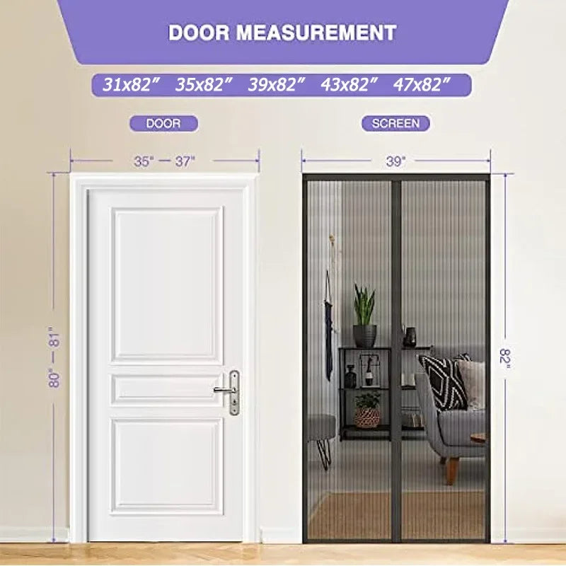 Moustiquaire de porte magnétique anti-insectes