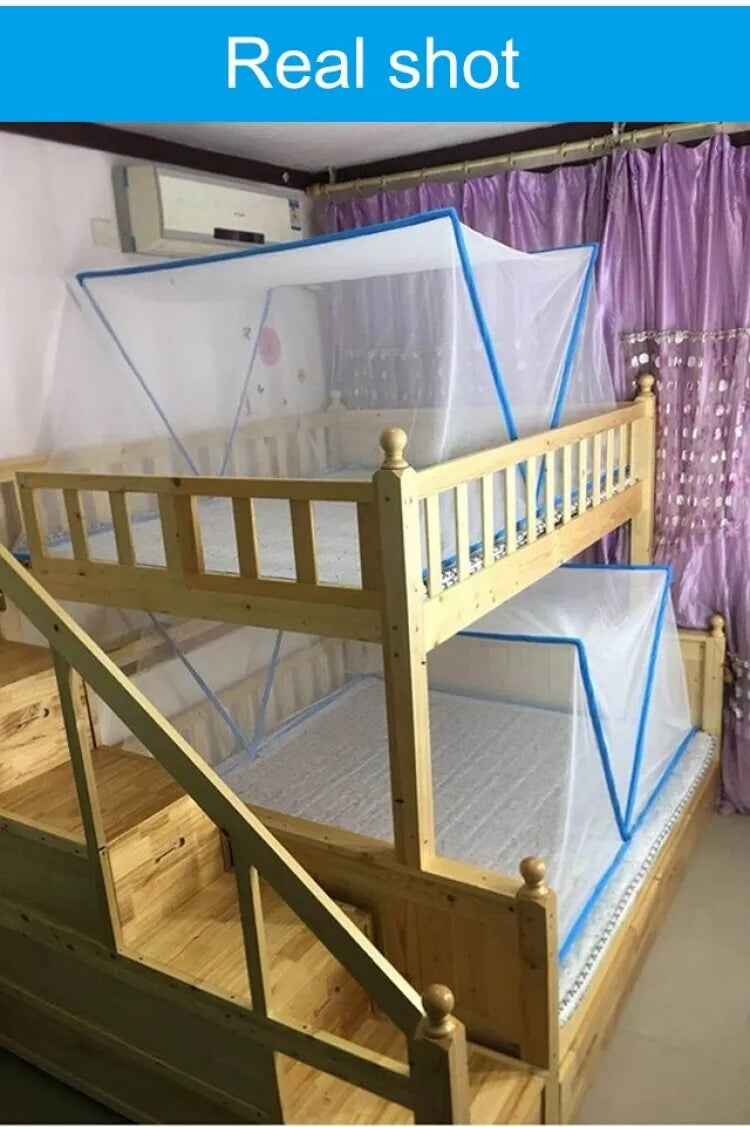 Moustiquaire de lit bleu anti-moustiques pour chambre