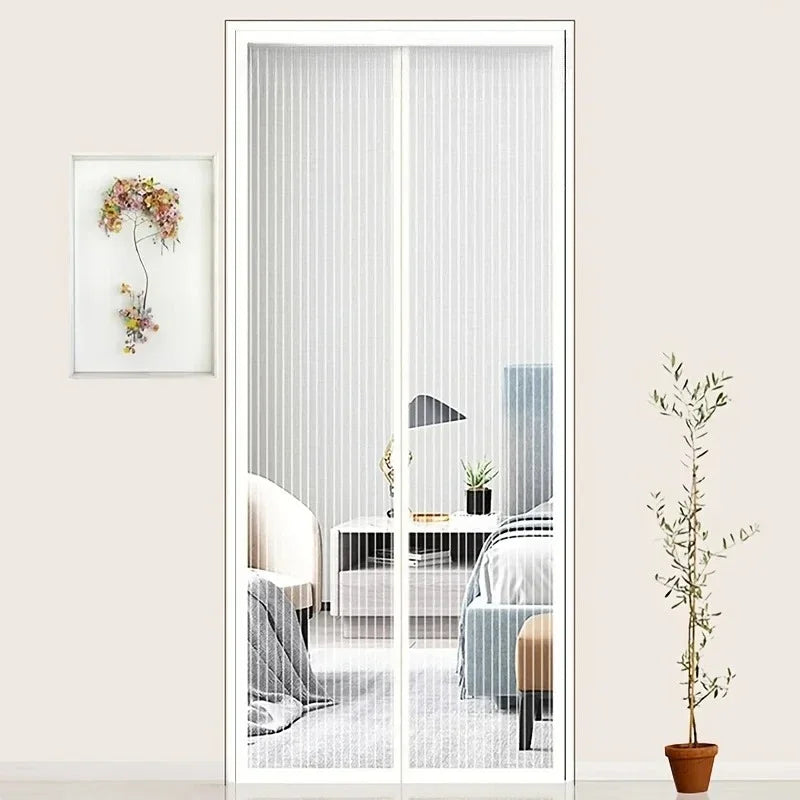 Moustiquaire de porte noir magnétique anti-insectes
