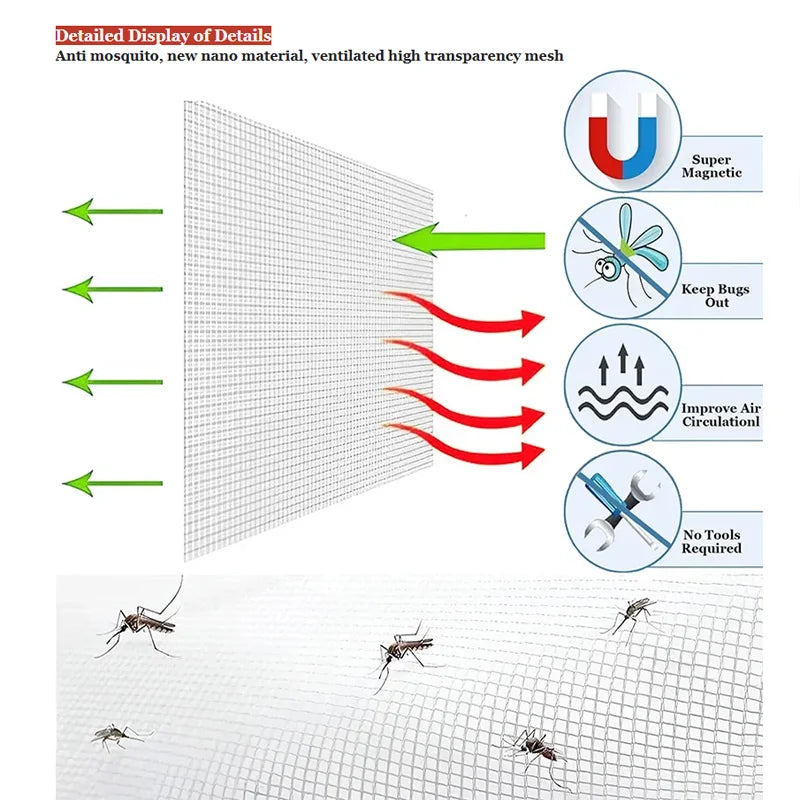 Moustiquaire de porte magnétique anti-insectes