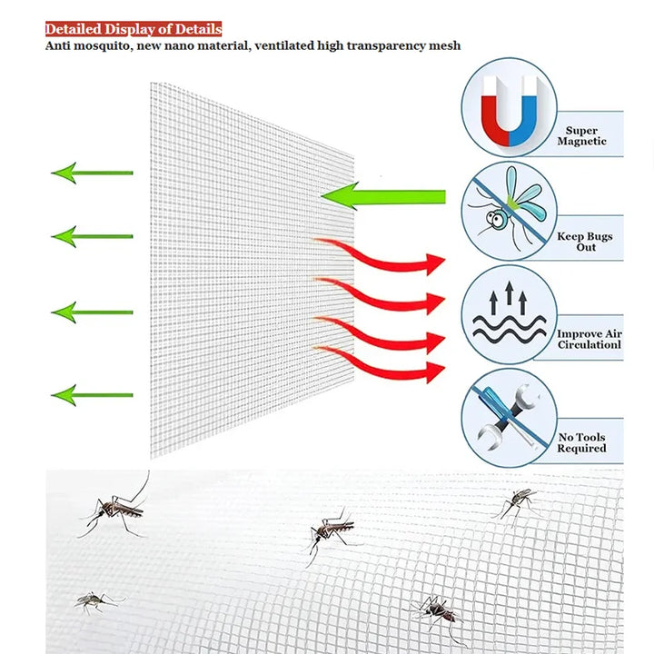 Moustiquaire de porte magnétique anti-insectes