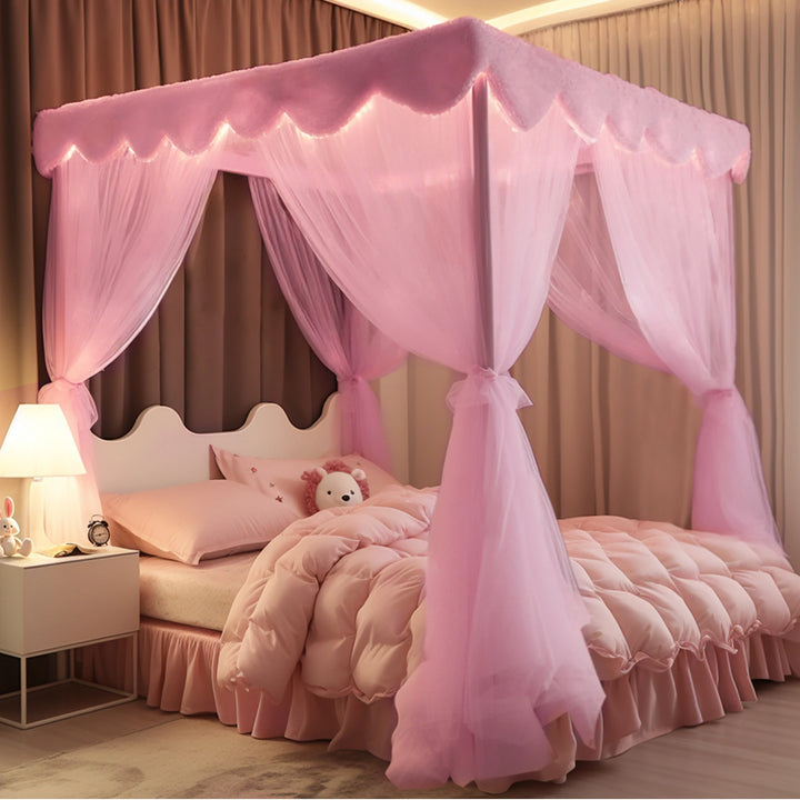 Moustiquaire de lit rose anti-moustiques pour chambre