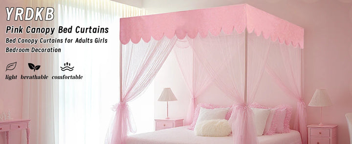 Moustiquaire de lit rose anti-moustiques pour chambre