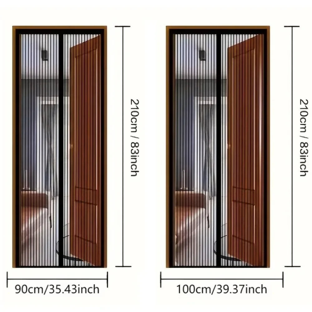 Moustiquaire de porte noir magnétique anti-insectes