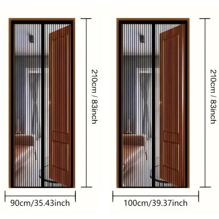 Moustiquaire de porte noir magnétique anti-insectes