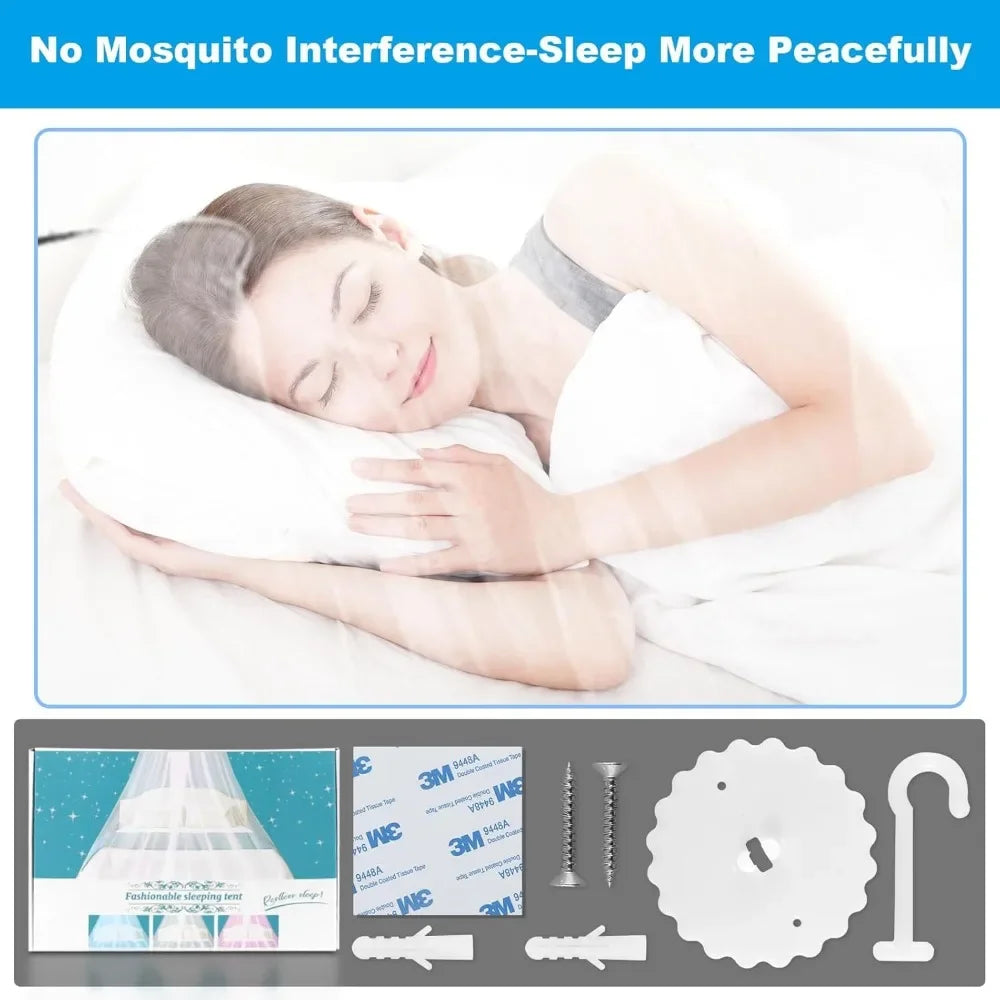 Moustiquaire de lit bleu anti-moustiques pour chambre