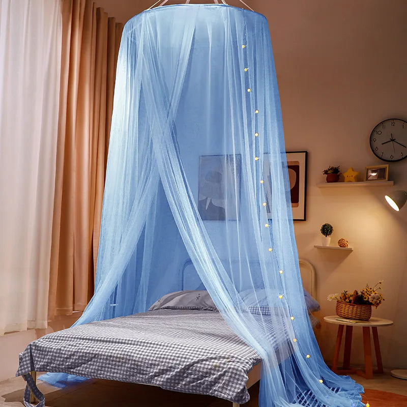 Moustiquaire de lit bleu anti-moustiques pour chambre