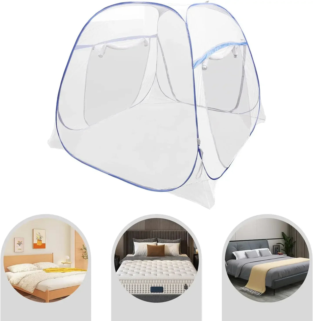 Moustiquaire de lit bleu anti-moustiques pour chambre