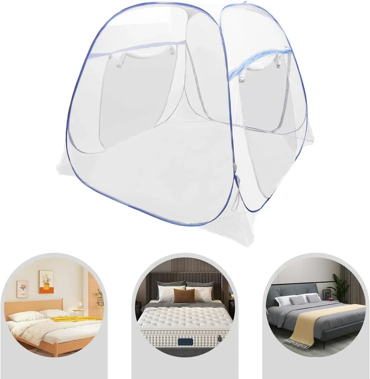 Moustiquaire de lit bleu anti-moustiques pour chambre