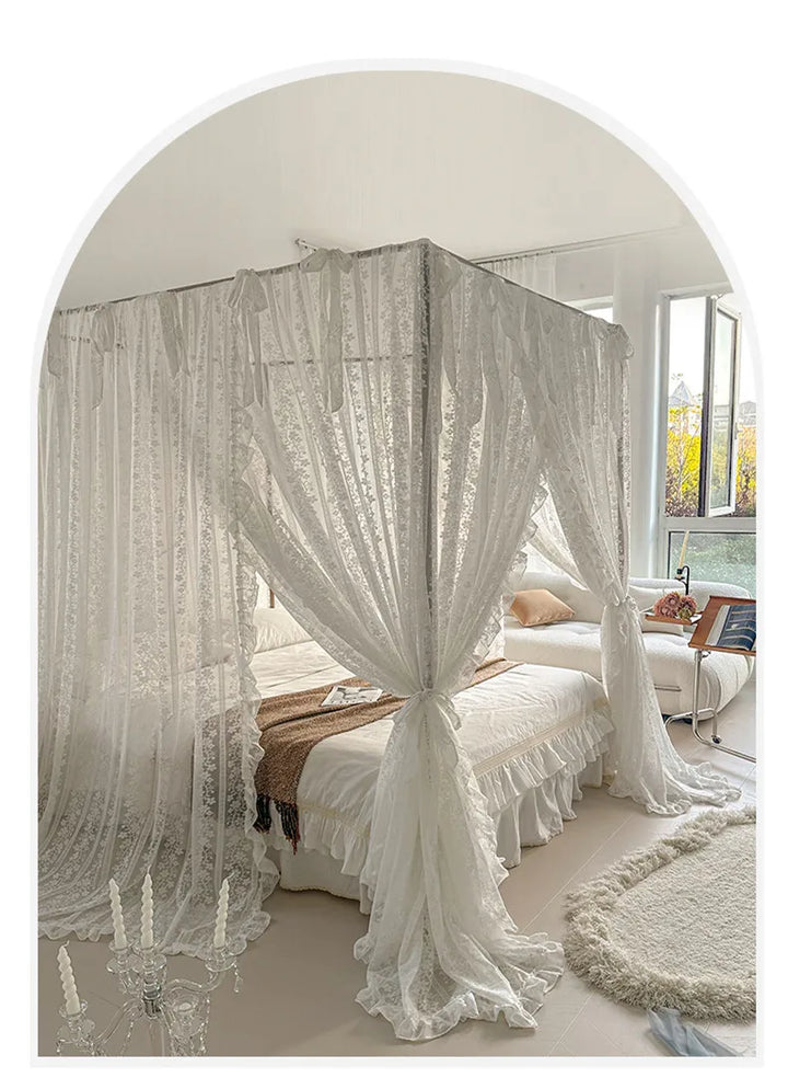 Moustiquaire de lit blanc 3 anti-moustiques pour chambre