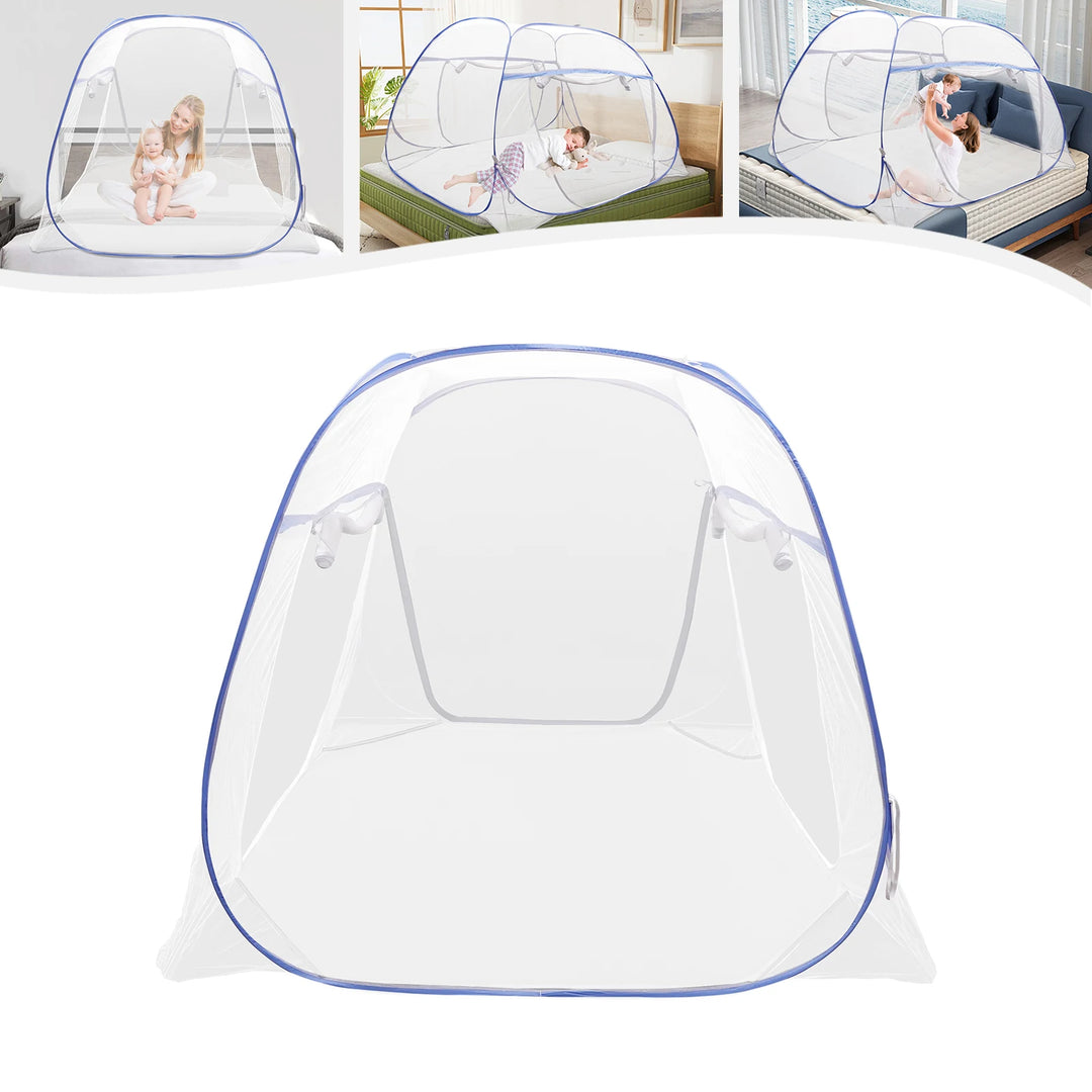 Moustiquaire de lit bleu anti-moustiques pour chambre