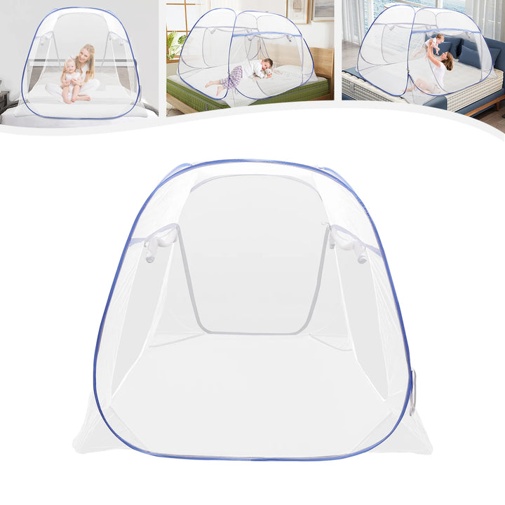 Moustiquaire de lit bleu anti-moustiques pour chambre