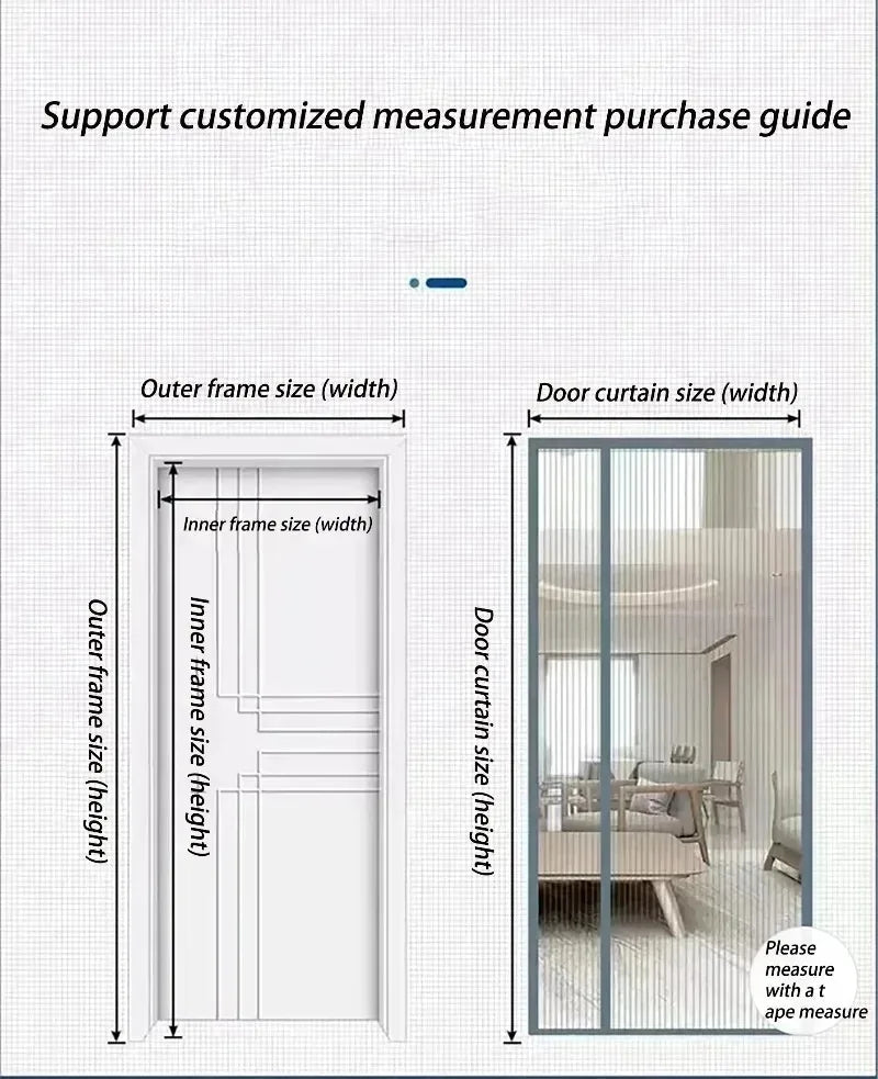 Moustiquaire de porte magnétique anti-insectes