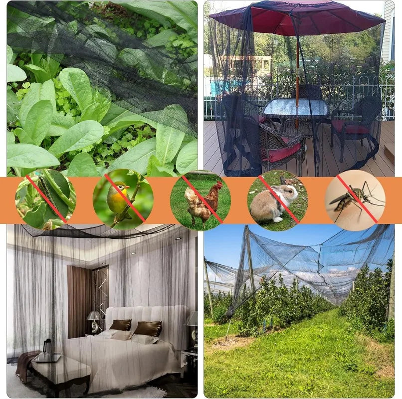 Filet anti-insectes de jardin noir à maille fine